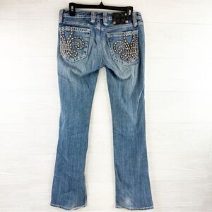 Miss Me Gemstone Fleur de Lis Distressed Bootcut Jeans